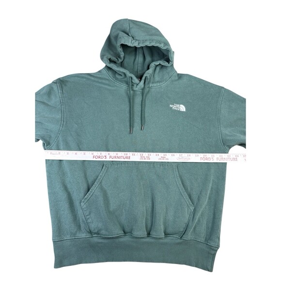 The North Face Green Men’s Hoodie Kangaroo‎ Pocket White Logo Medium Activewear - Picture 4 of 9